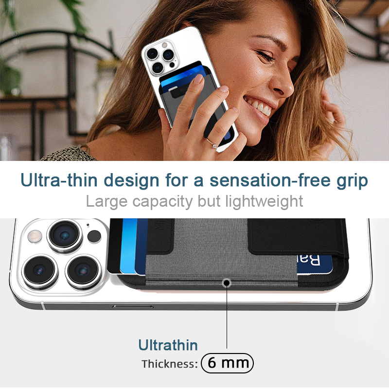 Micflip Trackable Magnetic Card Holder Leather MagSafe Wallet For iPhone 17/16/15/14 Series Work with Find My ios Only