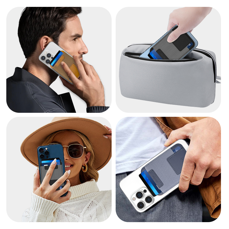 Micflip Trackable Magnetic Card Holder Leather MagSafe Wallet For iPhone 17/16/15/14 Series Work with Find My ios Only