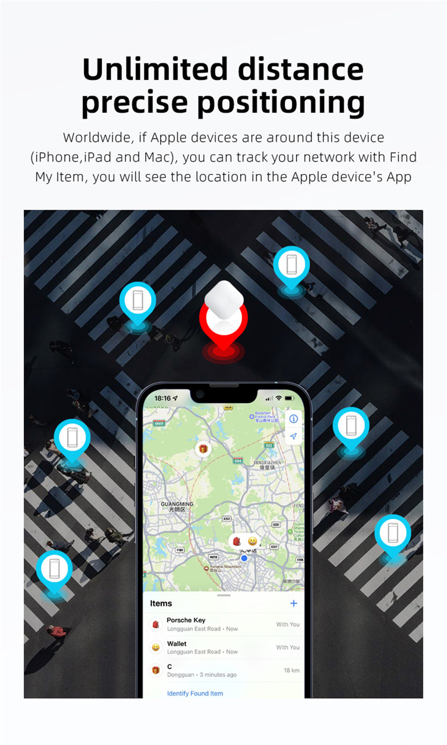 Apple MFi certified low power smart tracker