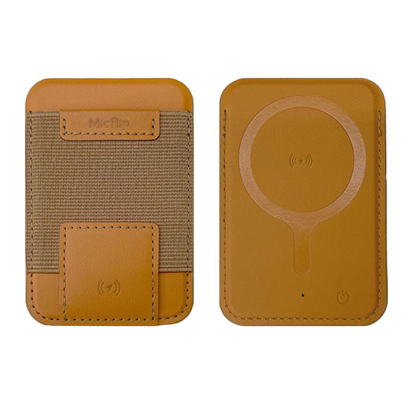 Micflip Trackable Magnetic Card Holder Leather MagSafe Wallet For iPhone 17/16/15/14 Series Work with Find My ios Only