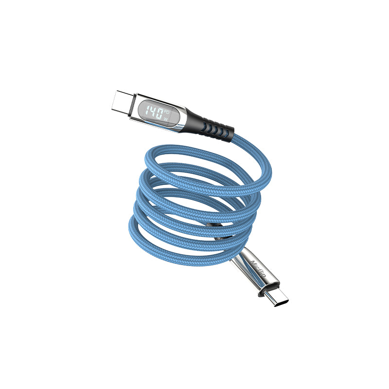 140W Magnetic Suction Type C to Type C Cable Fast Charging Braided Charging Cable Magnetic Multi-function Mobile Phone Cable