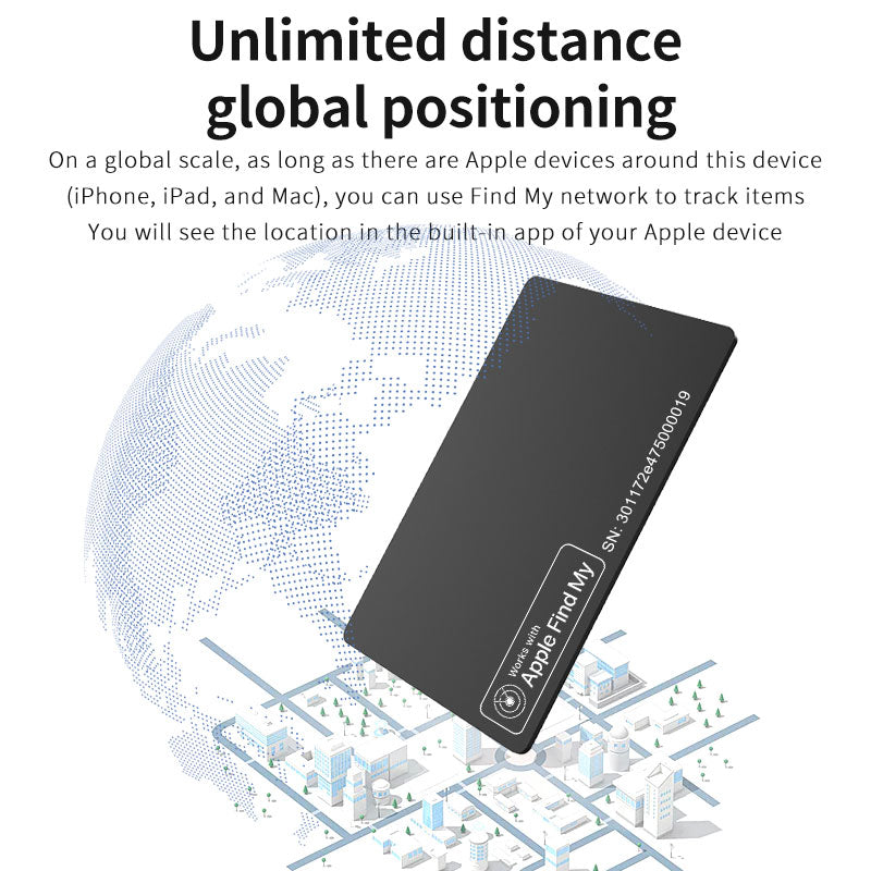 Wireless Charging tracking card wallet GPS locator smart mini tag iphone for apple device work with find my airtag