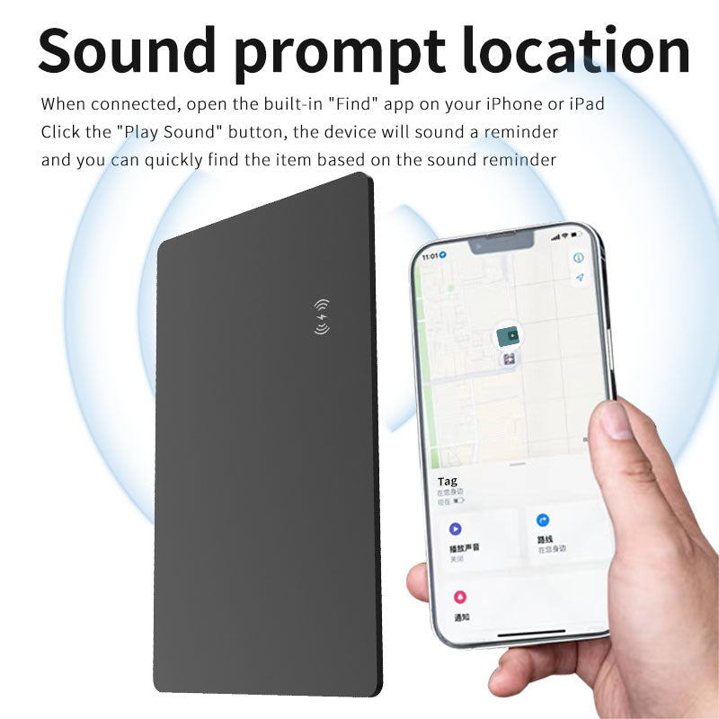 Wireless Charging tracking card wallet GPS locator smart mini tag iphone for apple device work with find my airtag