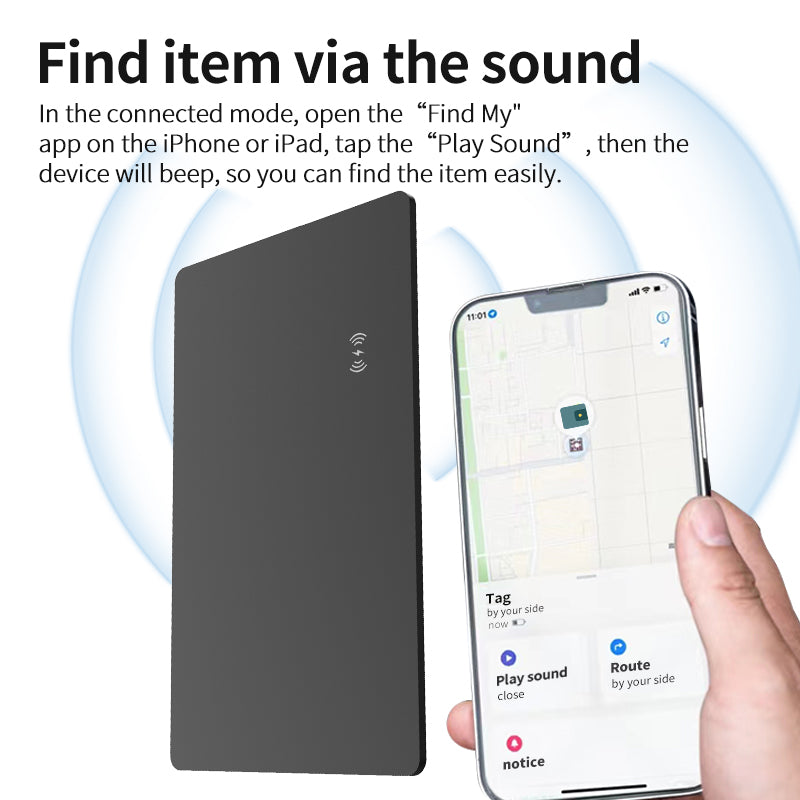 Polymer composite, Wallet tracker, Apple MFi certified, IP67 waterproof