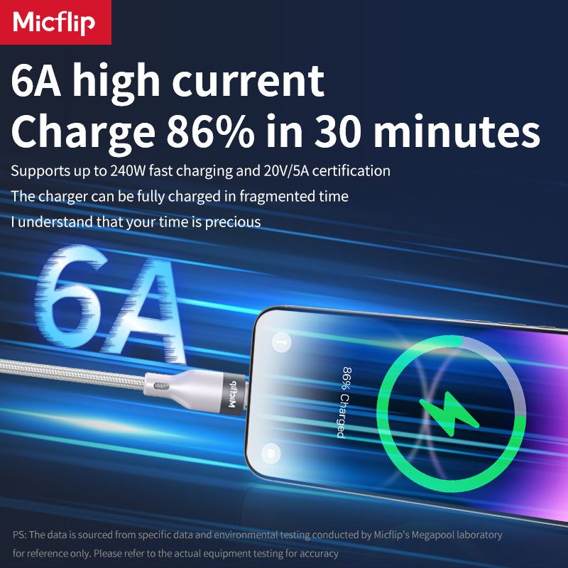 240W magnetic suction cable, easier to store micflip A25