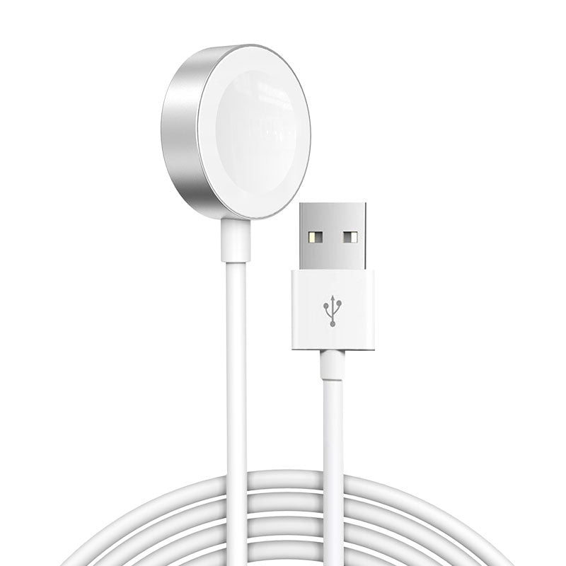 Magnetic iWatch Wireless Charger Portable USB Cable,For iWatch Series 1~10 SE Ultra ,Wireless Magnetic Charging Cable White USB-C