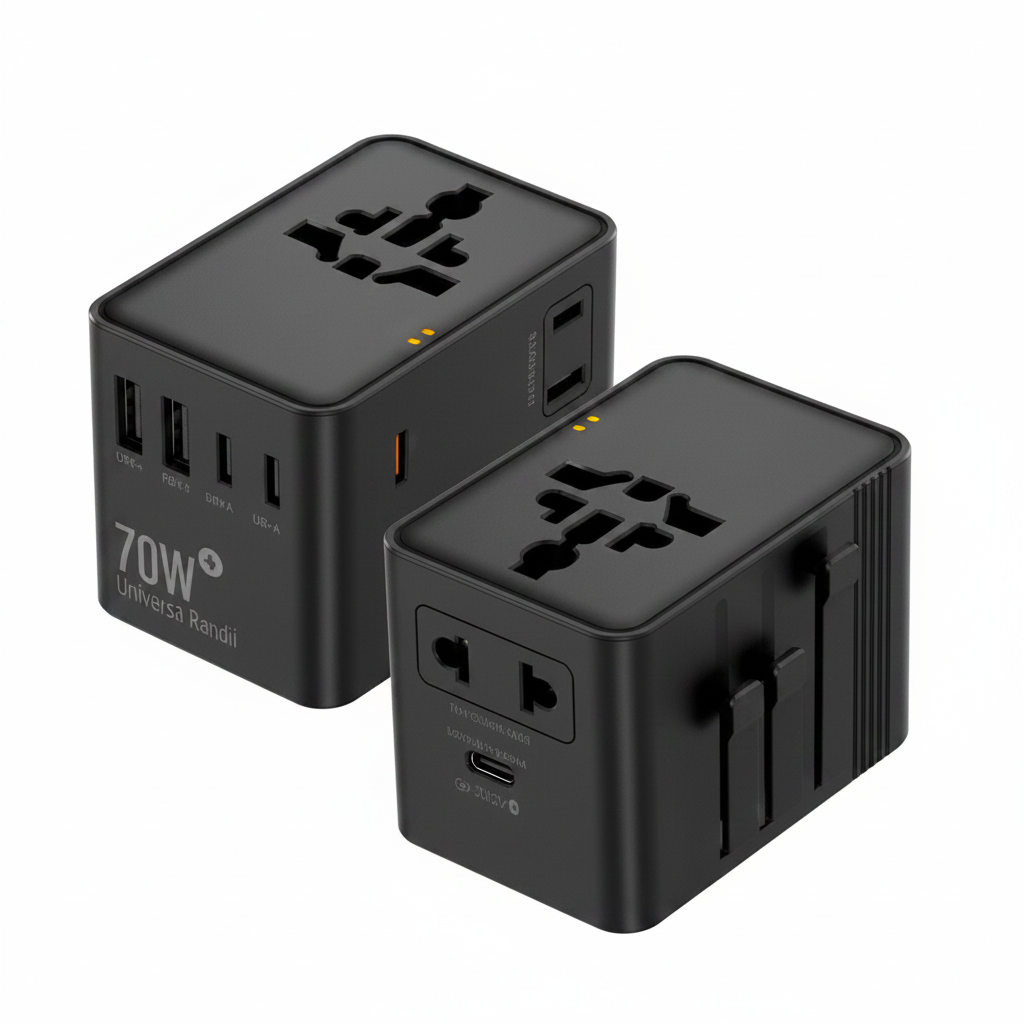 70W Universal Travel Adapter - White Background