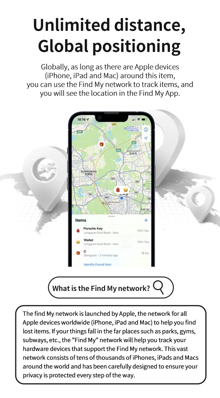 Apple MFi Certified GPS Location Tracking Finder