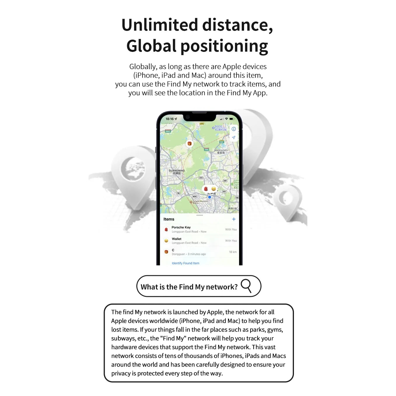 Apple MFi Certified Location Tracking Finder