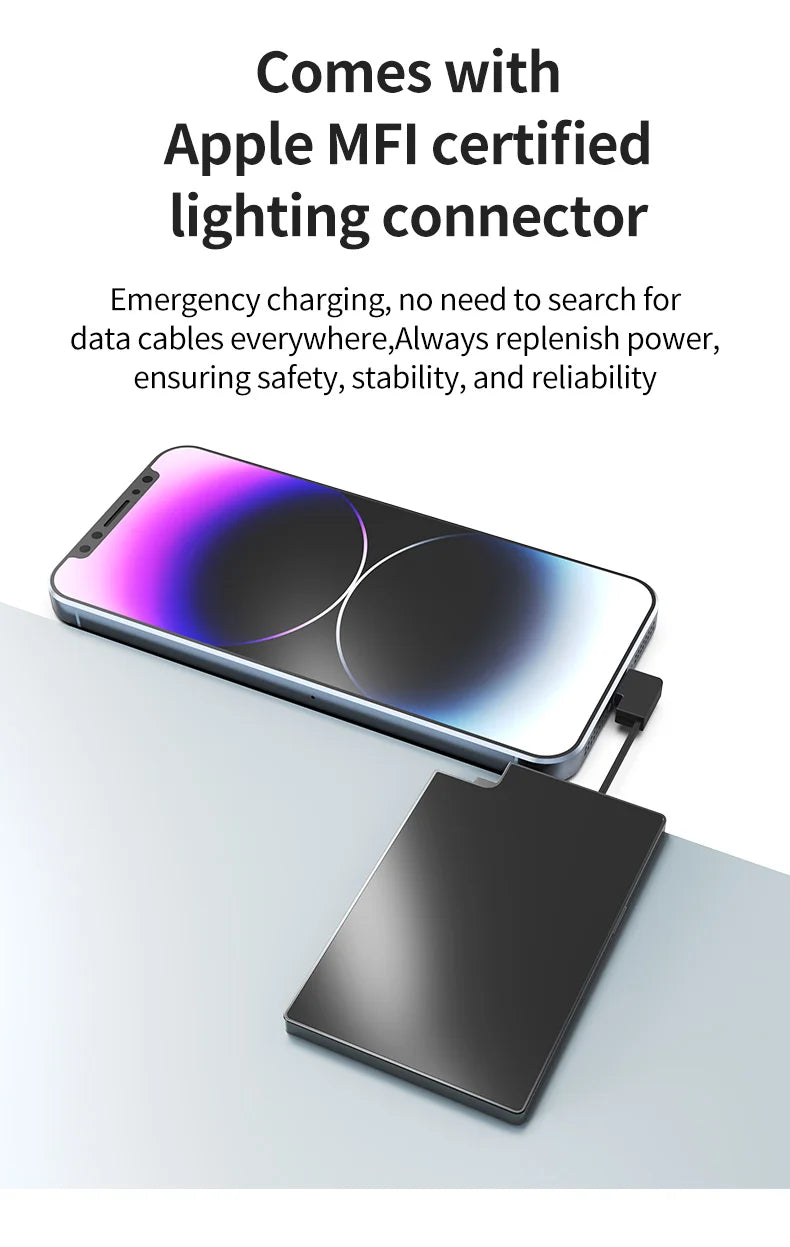 MFi Certification Find My Card Type Emergency Power Explosion Proof Glass Card