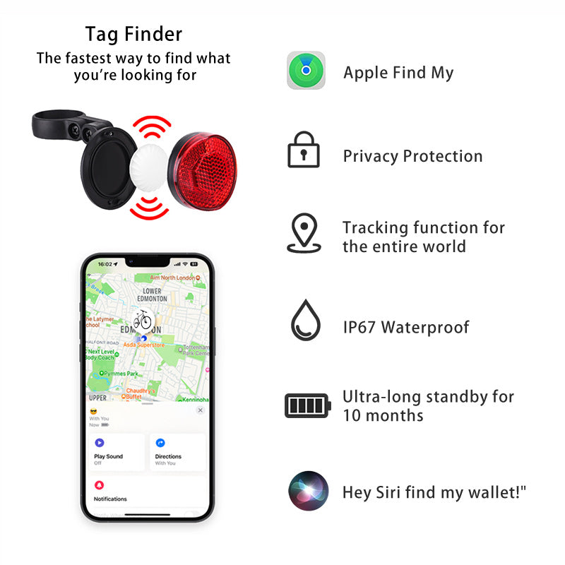 Bike Rear Reflector Anti-theft Bicycle Seatpost Mount for Air tag Gps Tracker Bike Reflector Holder with find my device