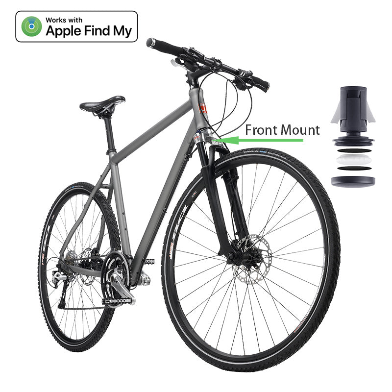 Anti-Theft Bike Mount Bicycle Front Fork Down Tube Bracket for Air Tag Waterproof Tracker Mount Holder Headset Cap Cove for Bike