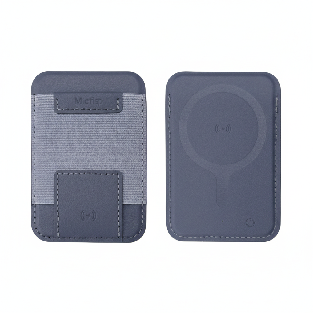 Micflip Smart MagSafe Wallet with Apple 'Find My' Tracking - Ultra-Thin Magnetic Card Holder & Find My Card Tracker (Rechargeable)