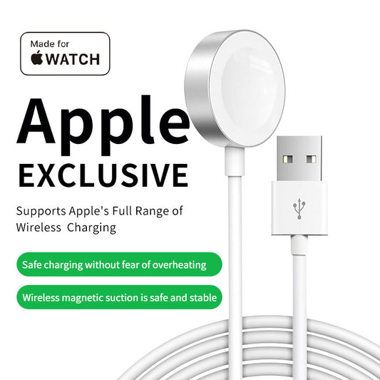 Magnetic iWatch Wireless Charger Portable USB Cable,For iWatch Series 1~10 SE Ultra ,Wireless Magnetic Charging Cable White USB-C