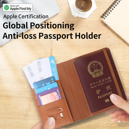 Smart Anti-Loss Travel Passport Holder - Apple Find My Certified, Global Positioning GPS Tracker Wallet