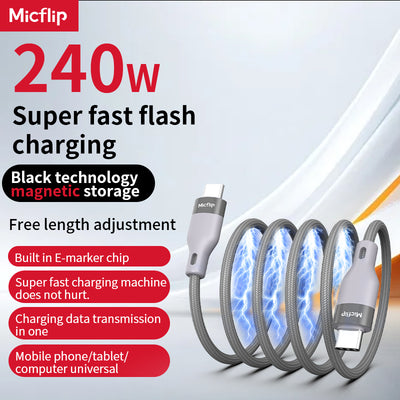 240W magnetic suction cable, easier to store micflip A25