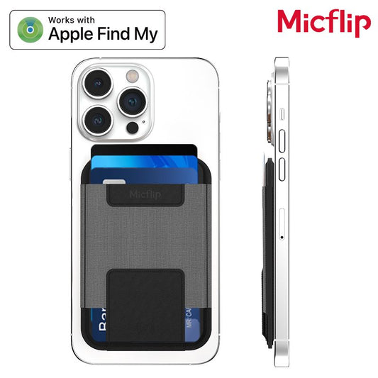 Micflip Trackable Magnetic Card Holder Leather MagSafe Wallet For iPhone 17/16/15/14 Series Work with Find My ios Only
