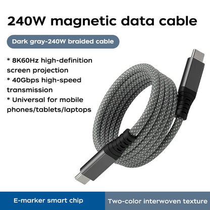 USB4Gen3 240W40Gbps full-function magnetic absorption nanowire