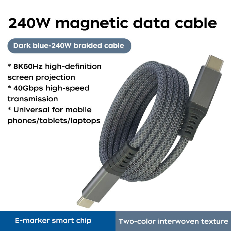 USB4Gen3 240W40Gbps full-function magnetic absorption nanowire