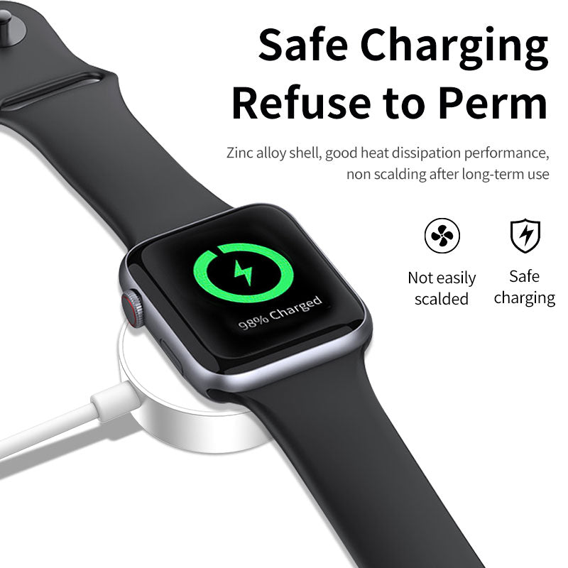 Magnetic iWatch Wireless Charger Portable USB Cable,For iWatch Series 1~10 SE Ultra ,Wireless Magnetic Charging Cable White USB-C