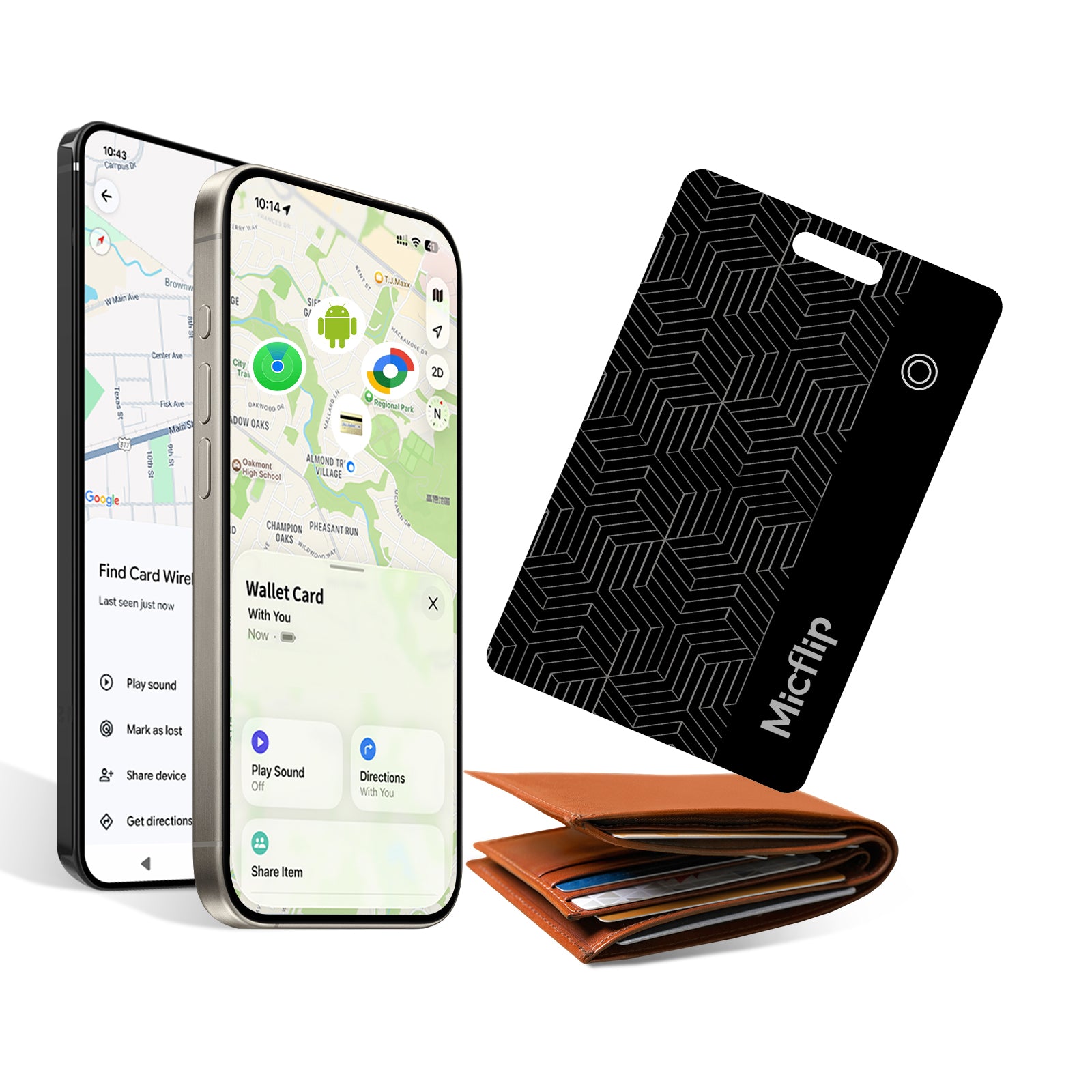 Ultra-Thin Rechargeable Wallet Tracker Card | Works with Apple Find My & Global Positioning Micflip p10