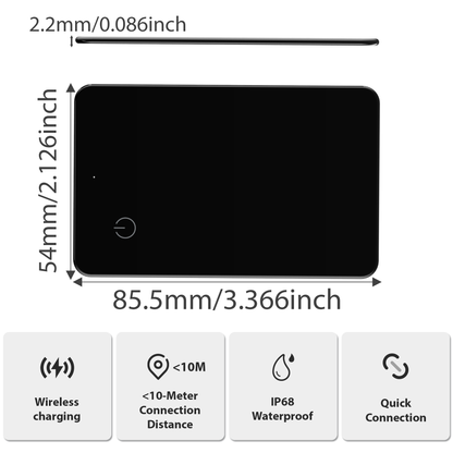 Smart Ultra Thin Wallet Tracker Card for Apple/android Dual System Key Luggage Gps Locator Tag Works with Google Find My Device