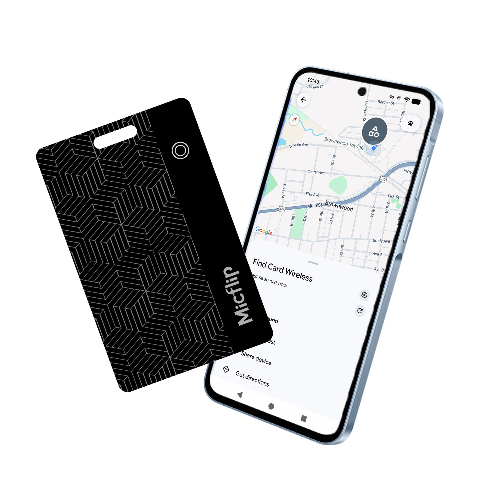 Ultra-Thin Rechargeable Wallet Tracker Card | Works with Apple Find My & Global Positioning Micflip p10
