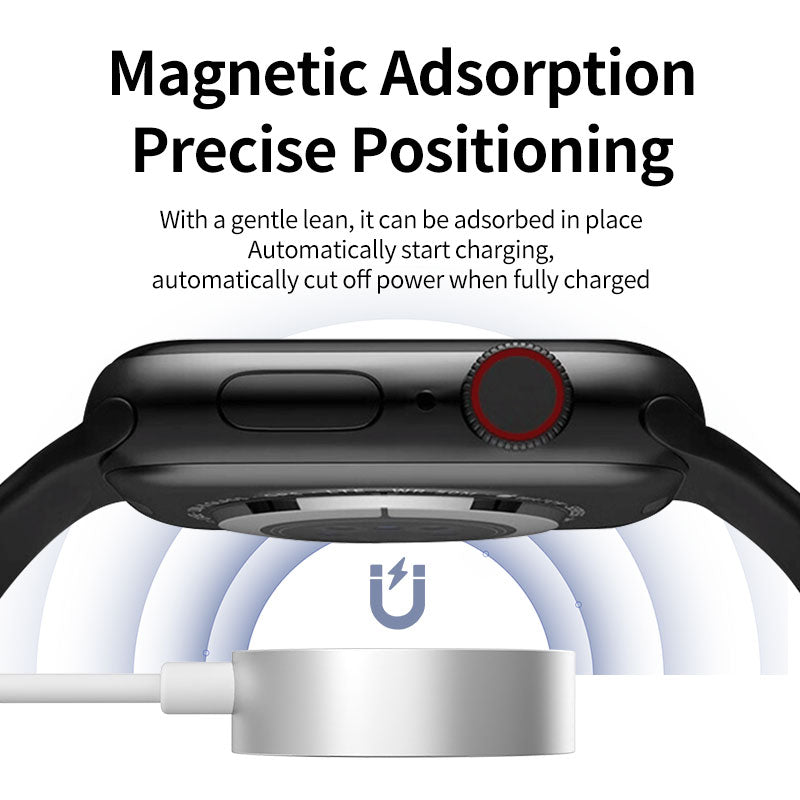 Magnetic iWatch Wireless Charger Portable USB Cable,For iWatch Series 1~10 SE Ultra ,Wireless Magnetic Charging Cable White USB-C