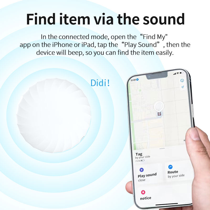 Smart Airtag Bluetooth GPS Tracker Works with Apple Find My (iOS Only), Item Locator for Key, Luggage, Backpack