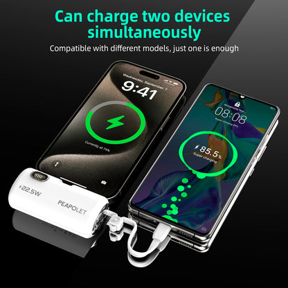 Micflip 5000mAh capsule power bank: suitable for USB-C and Lightning interfaces, low power consumption, portable charging solution