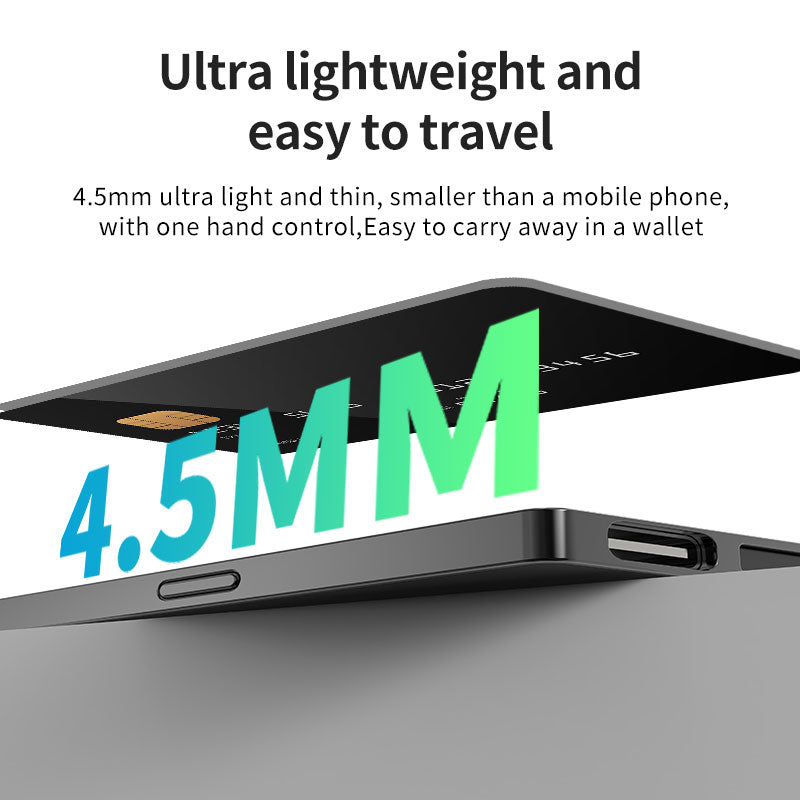 Micflip 2-in-1 Ultra-Slim Wallet Power Bank & Item Finder Apple Find My Certified 1480mAh Emergency Battery with Integrated Lightning Cable