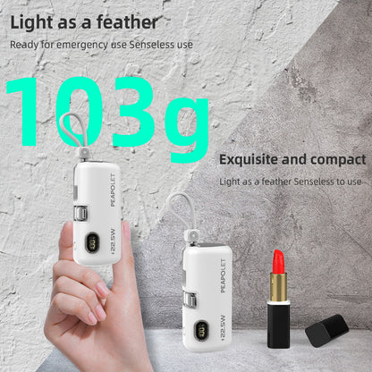 Micflip 5000mAh capsule power bank: suitable for USB-C and Lightning interfaces, low power consumption, portable charging solution