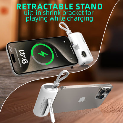 Micflip 5000mAh capsule power bank: suitable for USB-C and Lightning interfaces, low power consumption, portable charging solution