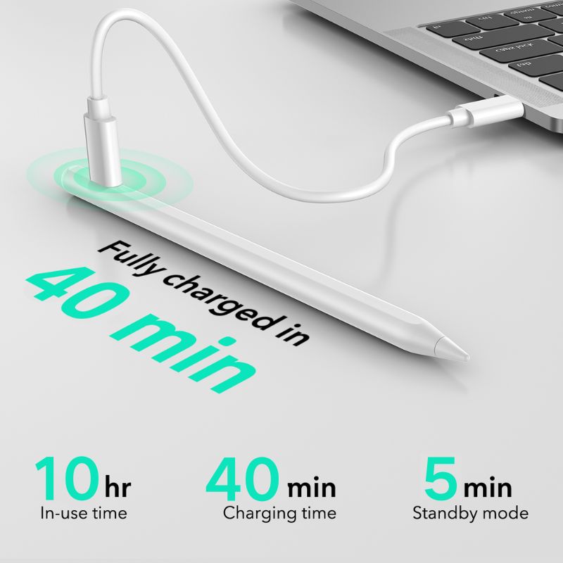 Micflip Apple Pencil compatible with iPad 2018-2026 work with Findmy App with Tilt Sensitivity for iPad Pro 12.9/11 Air 5/4 Mini 6/5