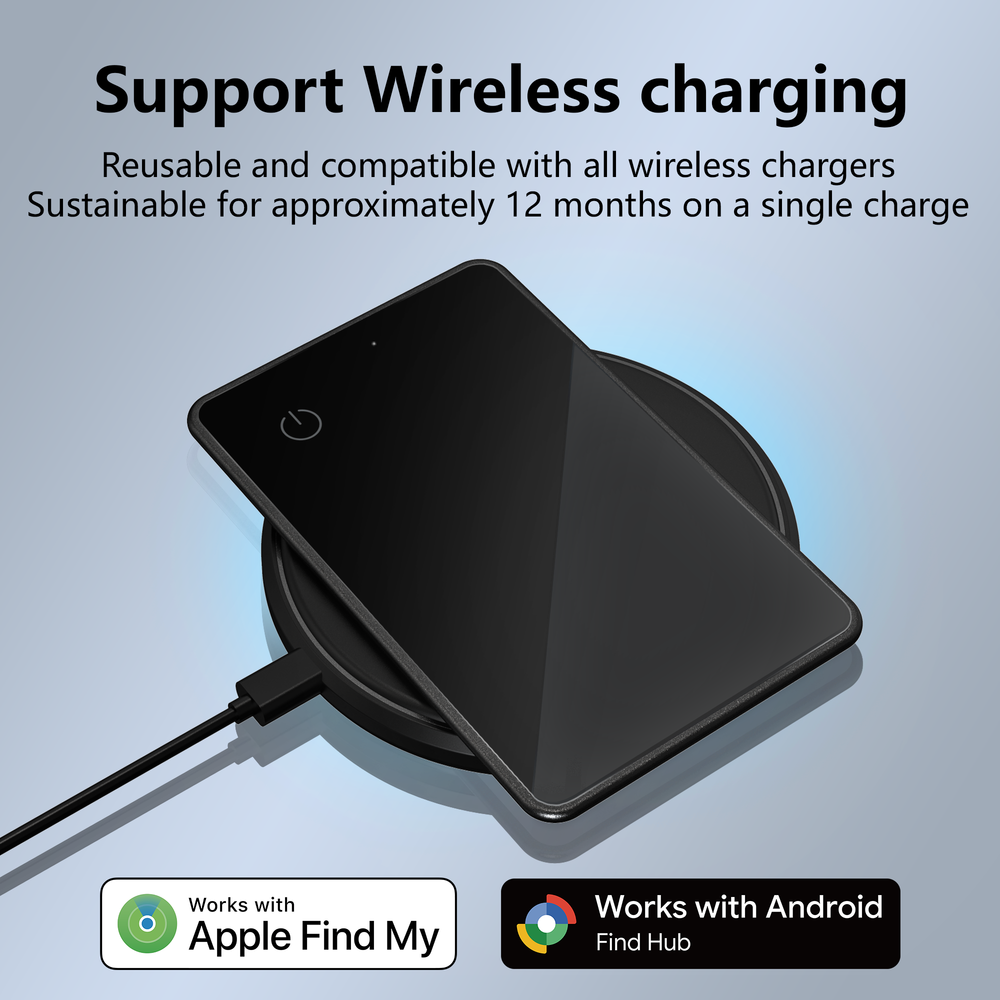 Ultra-Thin 0.08" Rechargeable Wallet Tracker