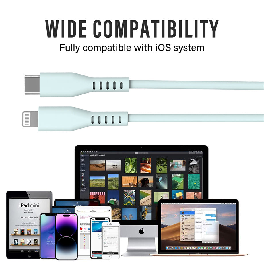 New arrivals mfi certified liquid silicone C-L usb cable fast charging For apple charging cable