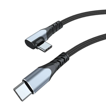 PD100W data cable elbow dual C port 5A fast charging cable