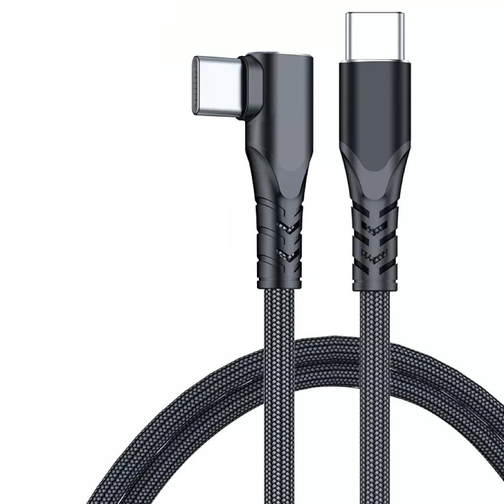 PD100W data cable elbow dual C port 5A fast charging cable