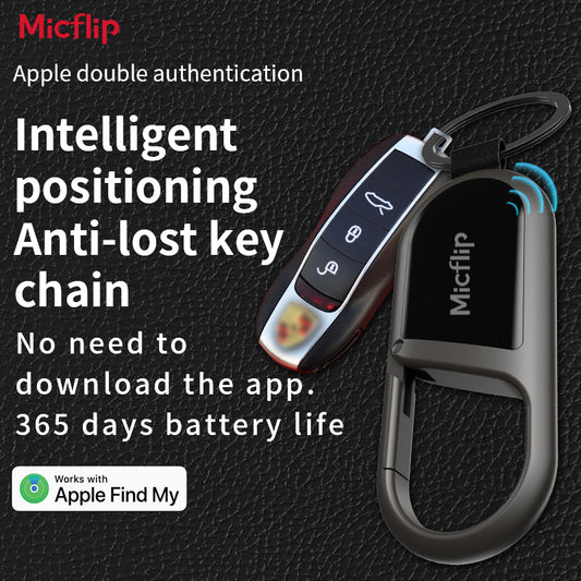 MicFlip Smart Anti-Loss Keychain Tracker -Supports Apple Find My 365-Day Long Battery Life Durable Composite Gold Material