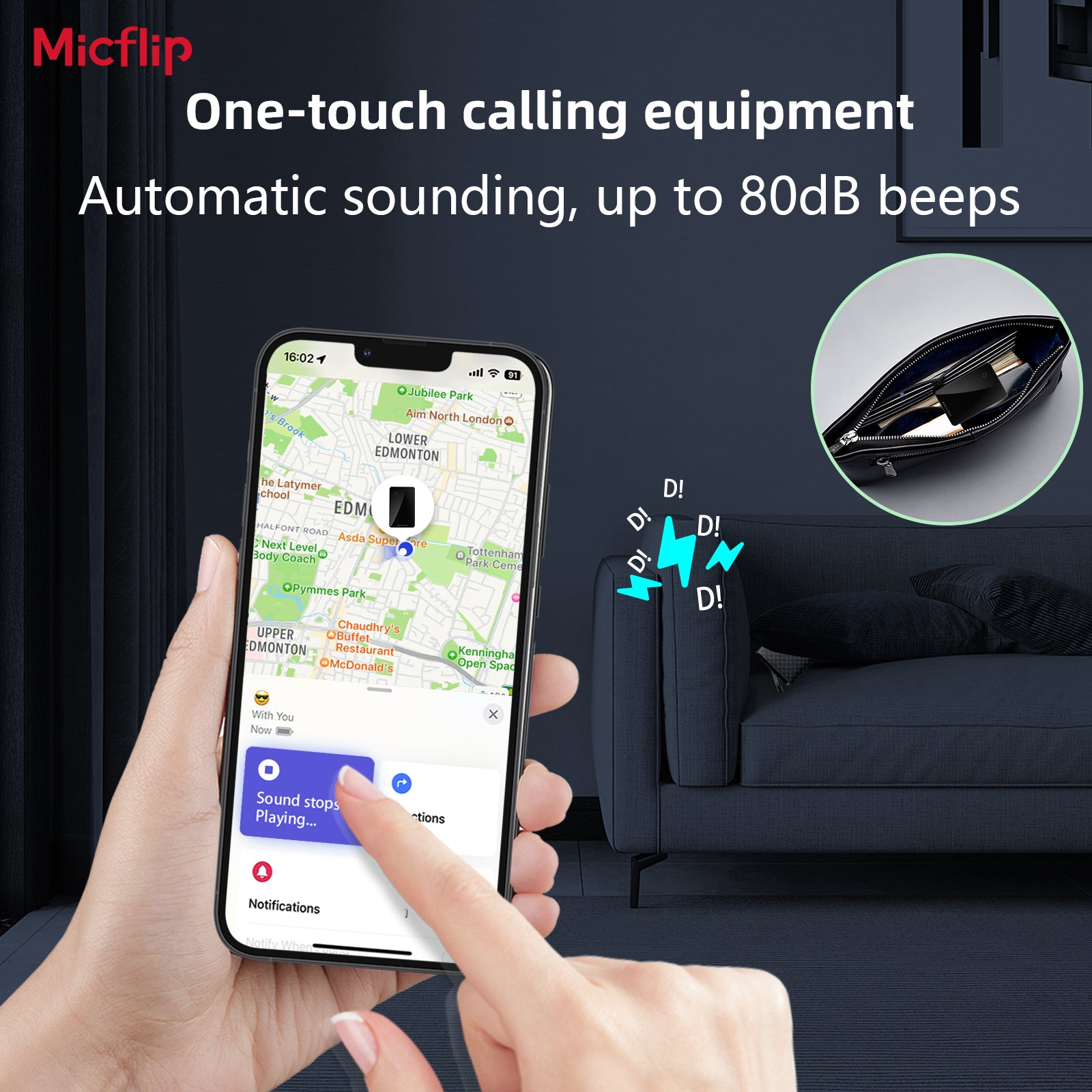 Find My tracker,Find Hub tracker,Micflip-Micro tech Flip life