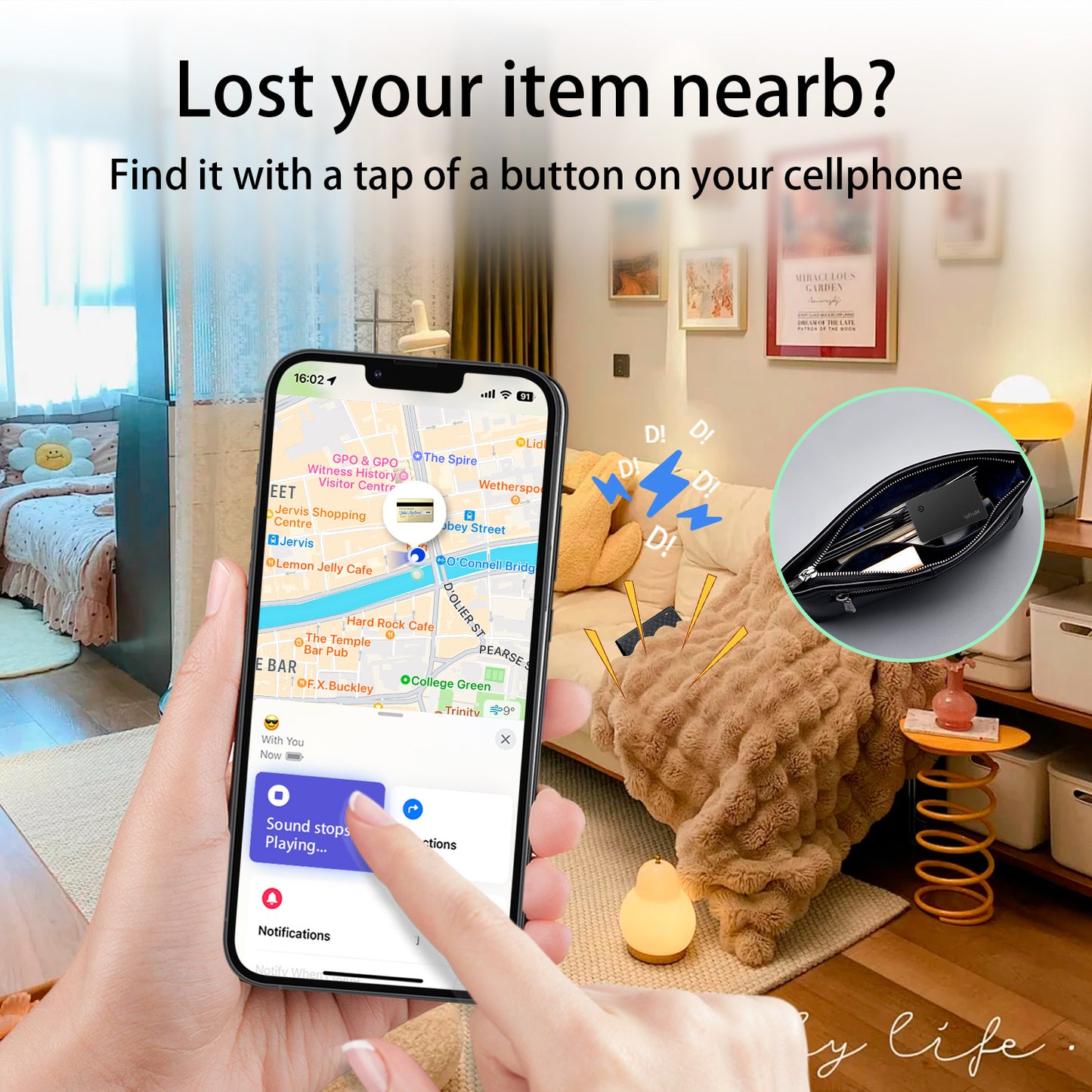 Apple MFi Certified Wallet Card Tracker, Plastic Material, IP67 Waterproof