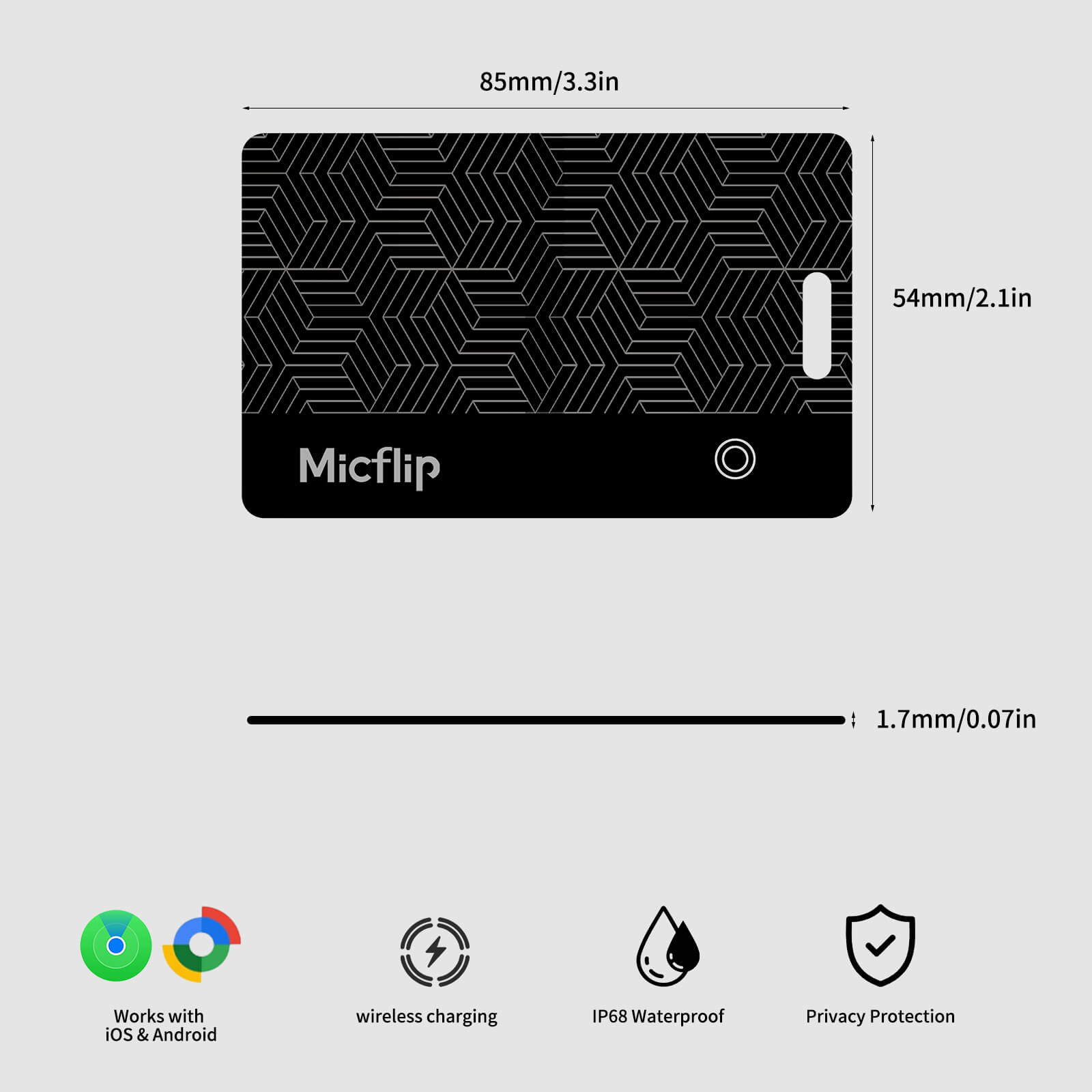 Micflip Ultra 1.7MM Thin Wallet Tracker Card