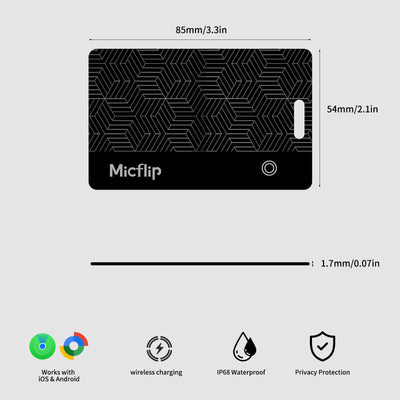 Micflip Ultra 1.7MM Thin Wallet Tracker Card