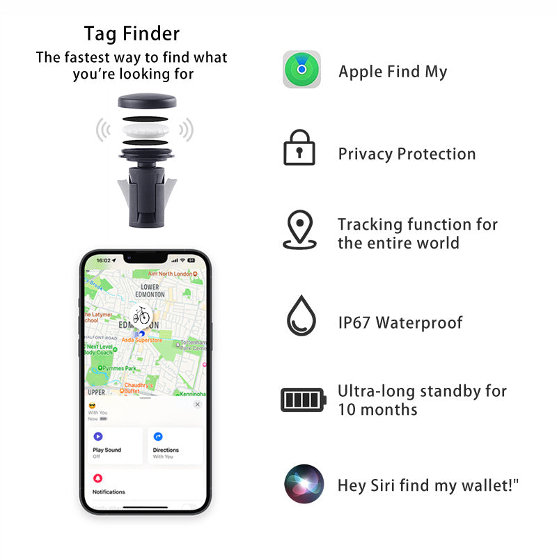Anti-Theft Bike Mount Bicycle Front Fork Down Tube Bracket for Air Tag Waterproof Tracker Mount Holder Headset Cap Cove for Bike