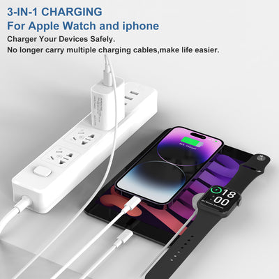 Apple Watch Charger White with 30W US PD Charger Micflip E122