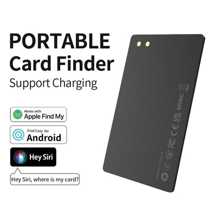 Ultra-Thin Rechargeable Wallet Tracker Card | Works with Apple Find My & Global Positioning Micflip p10