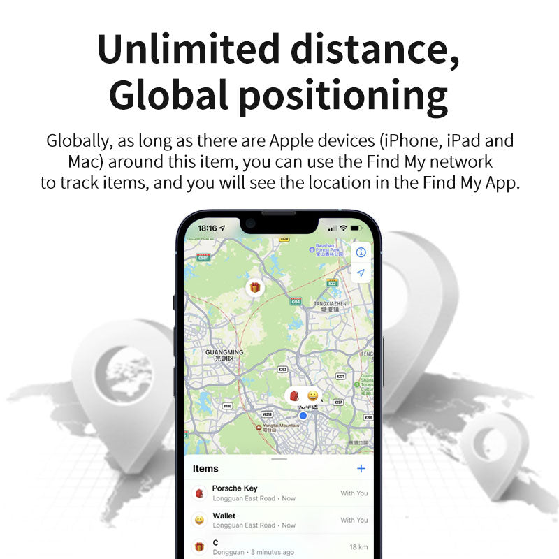Smart Global Tracker Tag Works with Apple Find My