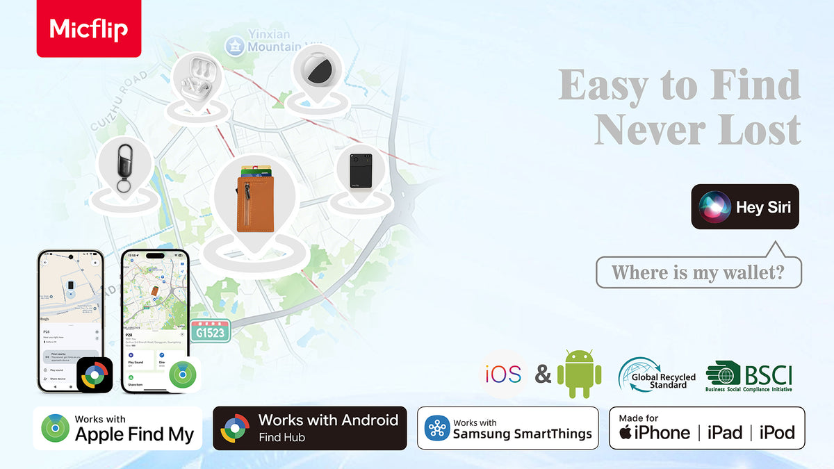 Find My tracker,Find Hub tracker,Micflip-Micro tech Flip life