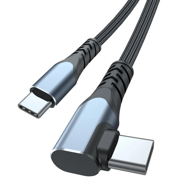 PD100W data cable elbow dual C port 5A fast charging cable