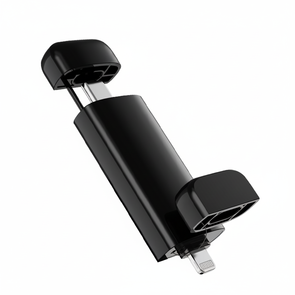 Lightning + Type-C Adapter White Background